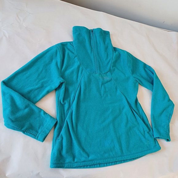 Avia Blue Turquoise Long Sleeve Fleece Pullover Size Large - Picture 3 of 12